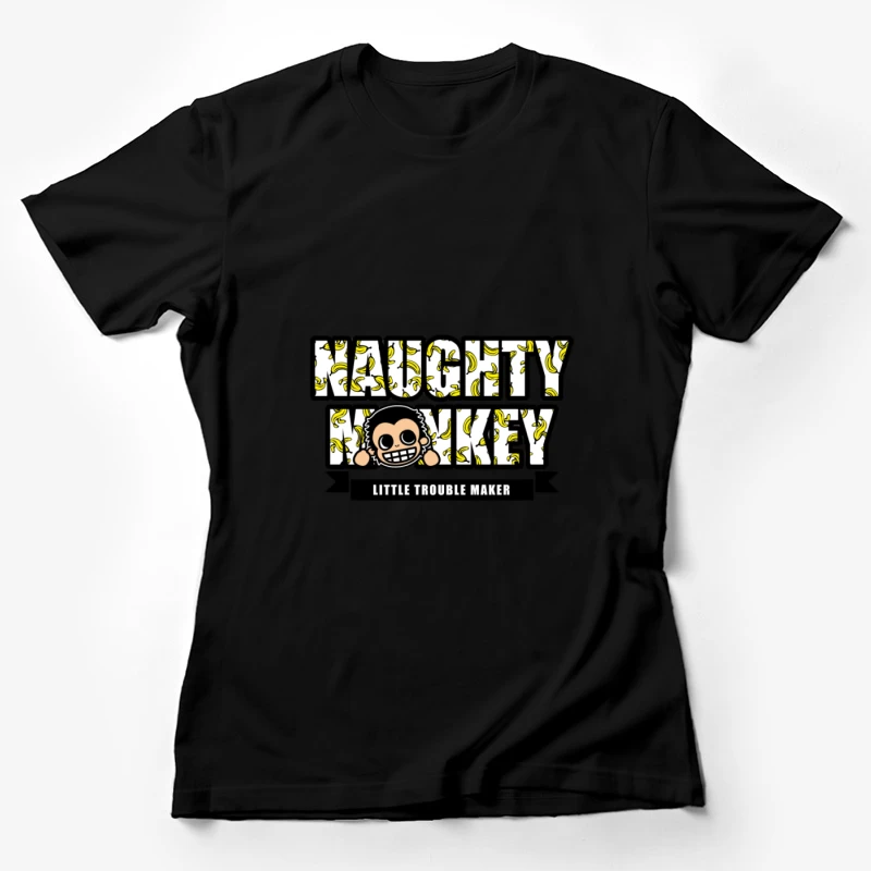 Frecher Affe mit Bananenmotiv Damen T-Shirt