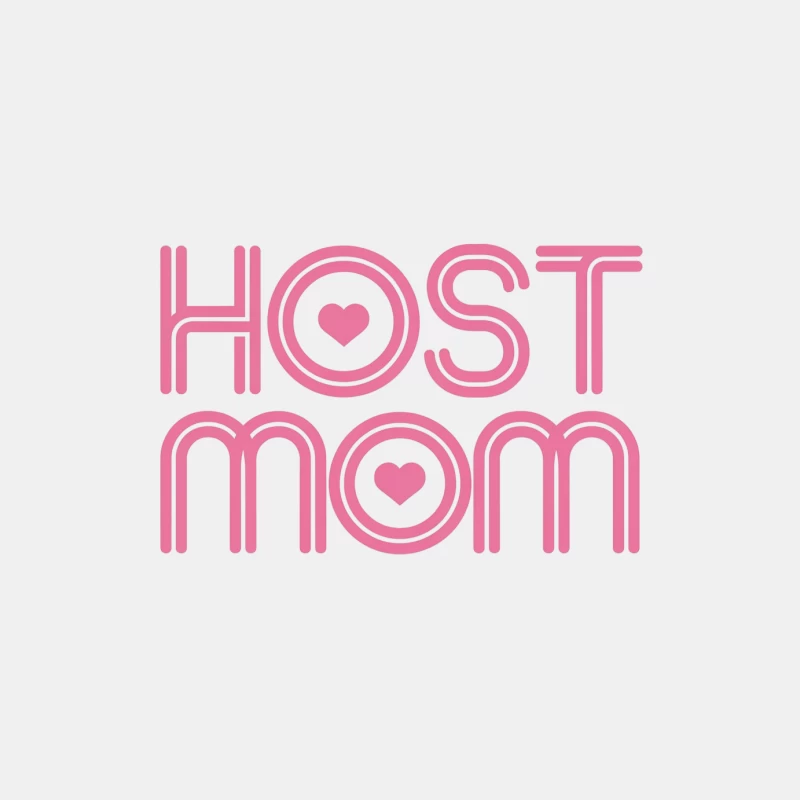 Pink Host Mom Typography with Hearts: Exchange Student Parenting Male Tank Top