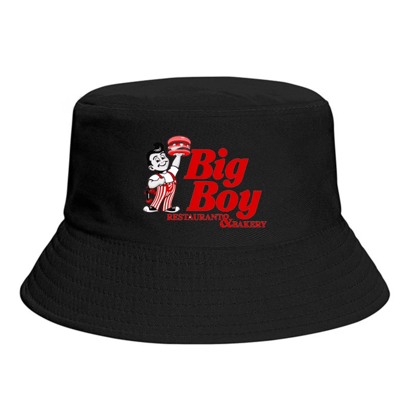 Vintage Big Boy Restaurant and Bakery Logo with Cartoon Mascot Bucket Hat