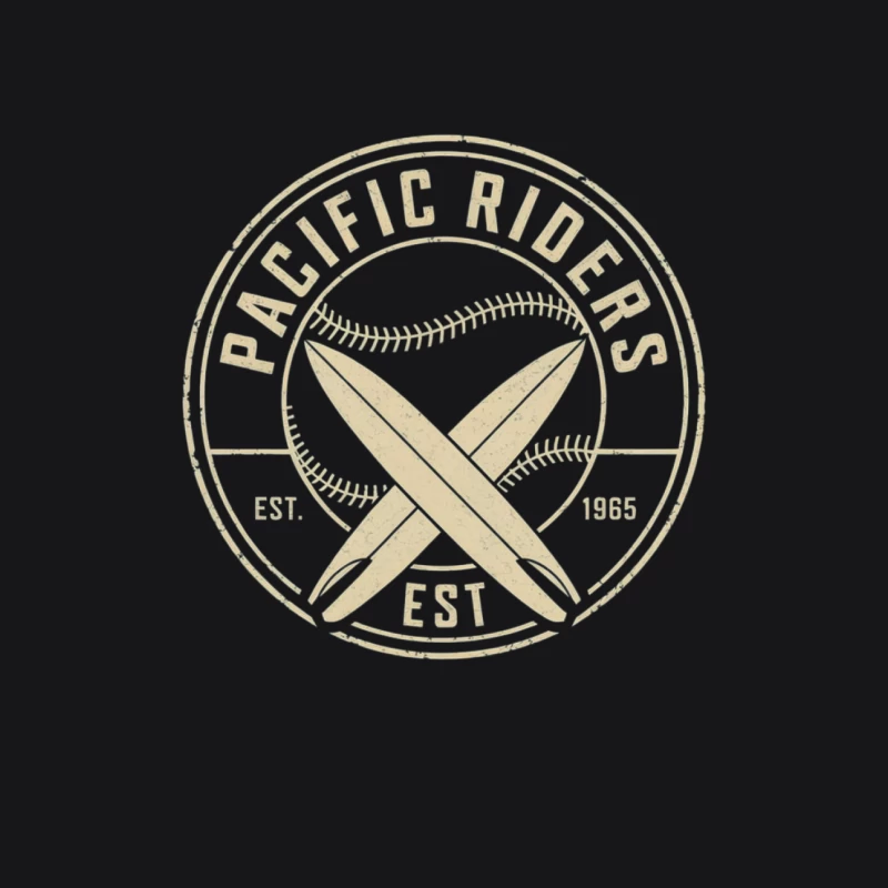 Vintage Pacific Riders Surf Logo Design Female Pullover Hoodie