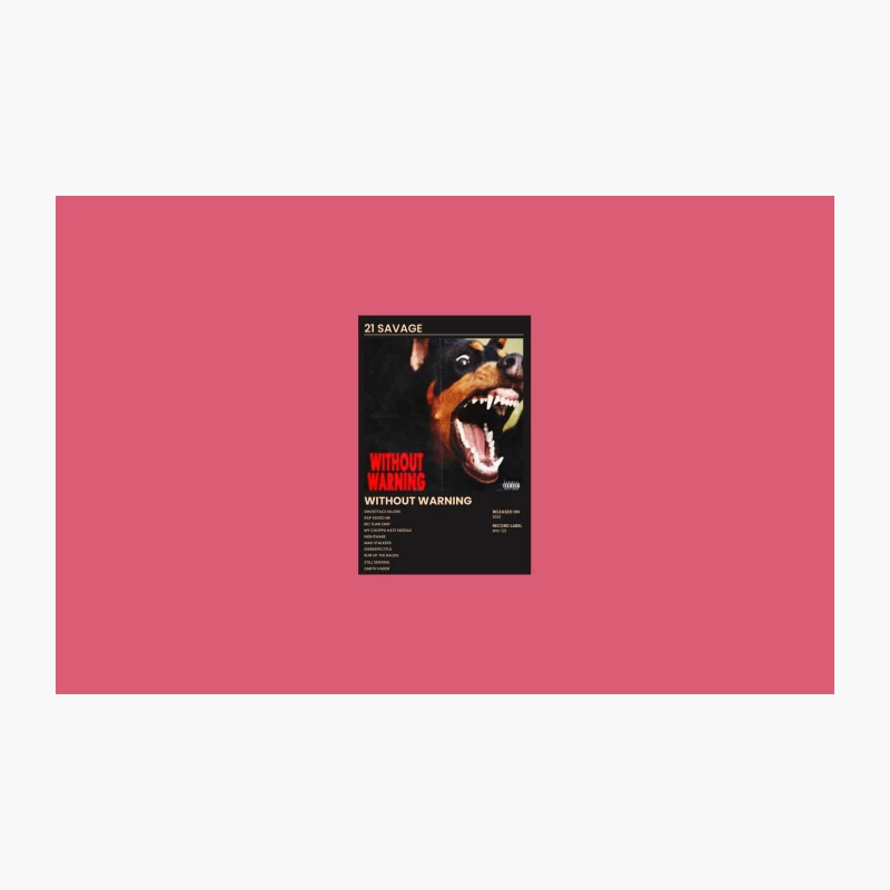 21 Savage's "Without Warning" Album Cover Featuring Aggressive Dog Travel Mug