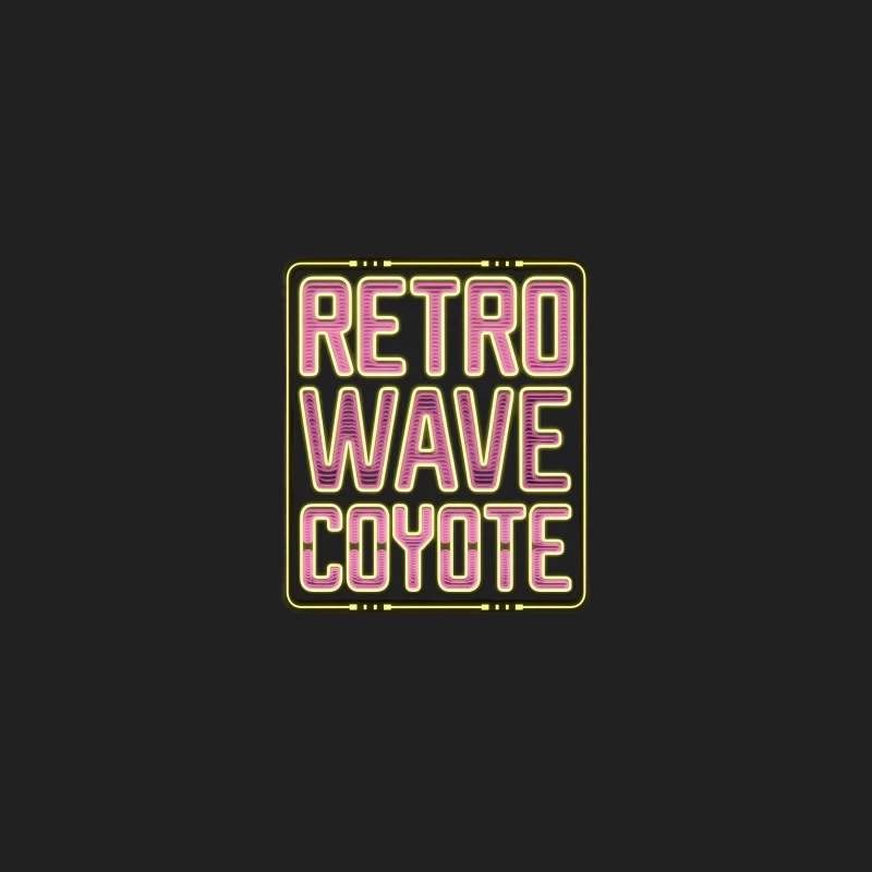 Retro Wave Coyote: Vintage Neon Typography Design Bucket Hat