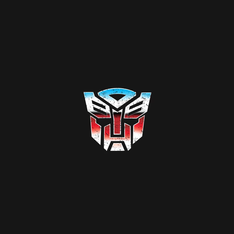 Iconic Transformers Autobot Logo in Red and Blue Desk Mat