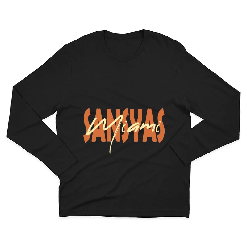 Sansyas Miami Logo Herren Langarm T-Shirt