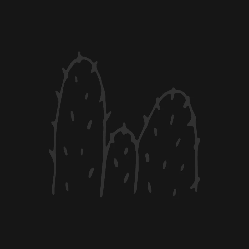 Illustration de cactus en noir et blanc Homme Manches Longues T-Shirt