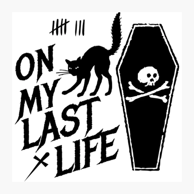 On my last life - Black Cat Nine Lives Pin