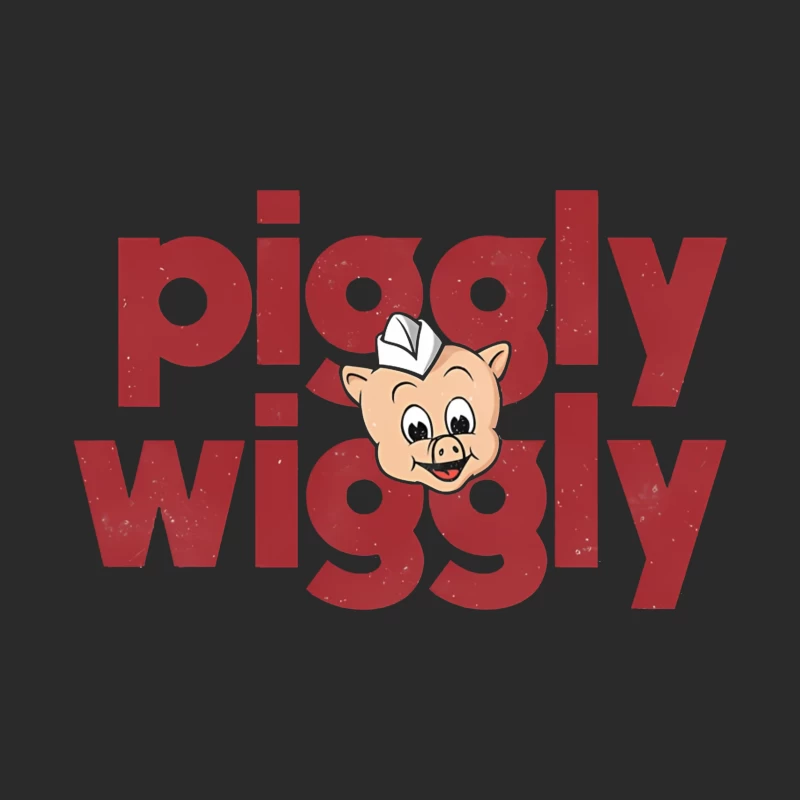 Vintage Piggly Wiggly Supermarket Logo with Cartoon Pig Baseball Cap