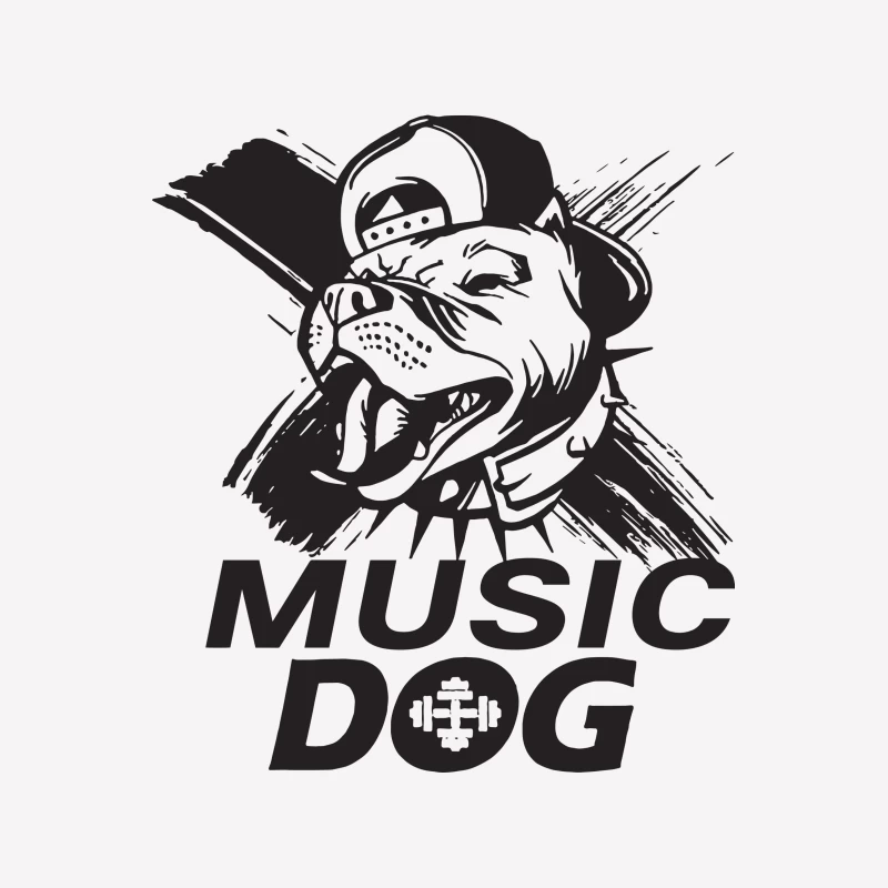 Musik Hund Design Damen T-Shirt