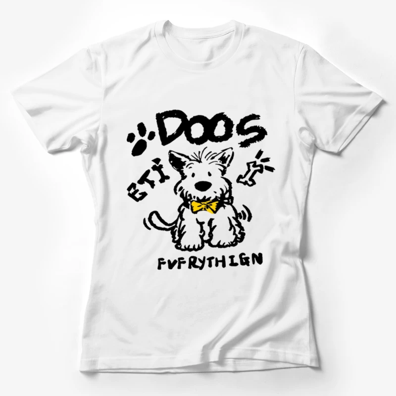 Niedlicher Hund mit Fliege Damen T-Shirt