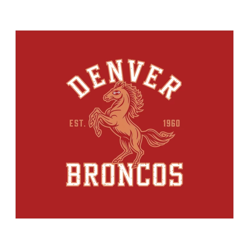 Vintage Denver Broncos NFL Team Logo with Rearing Horse Mascot Est. 1960 Tapestry