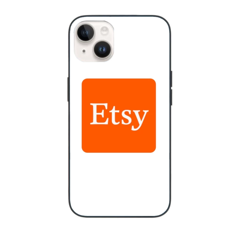 Etsy Official Logo - Orange Square E-commerce Marketplace Icon iPhone Case