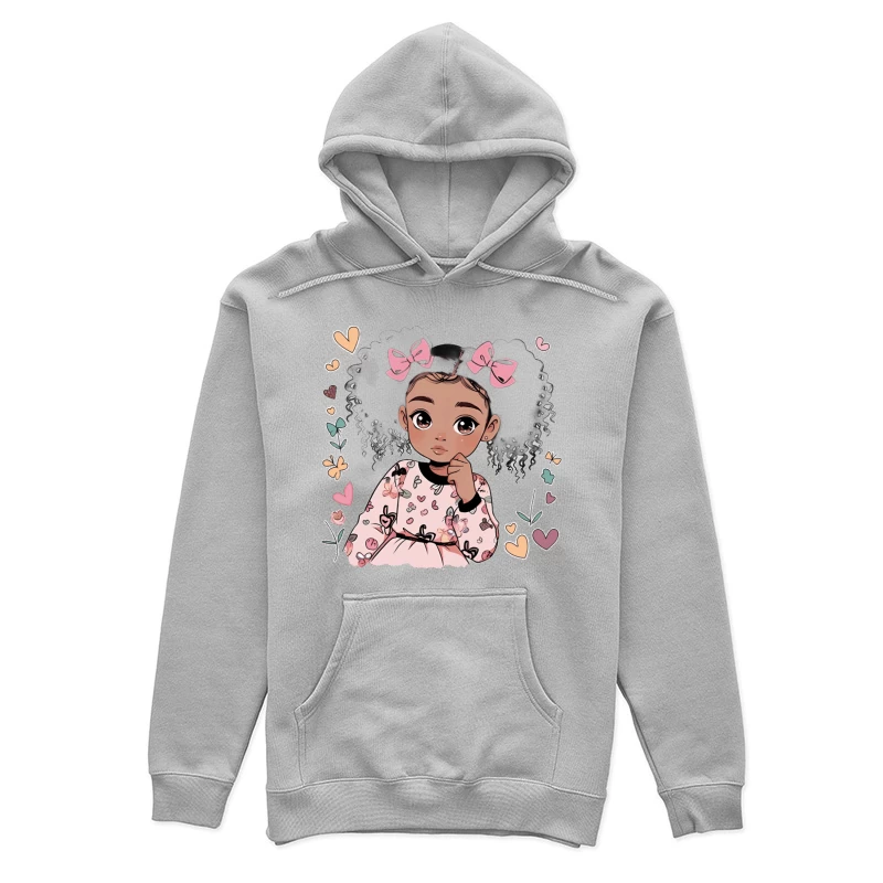Niedliches Mädchen mit Schleifen im Haar Damen Pullover Hoodie