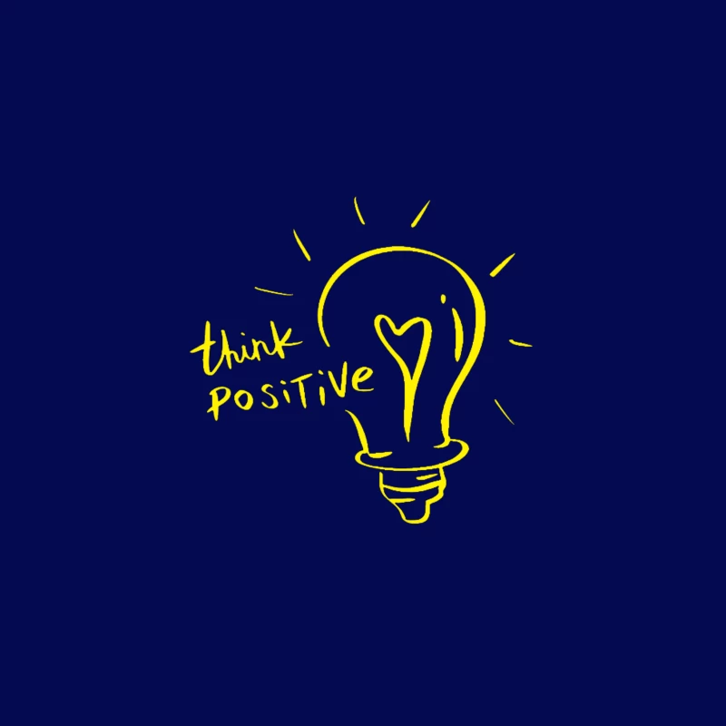 Positive Thinking Light Bulb Illustration Desk Mat