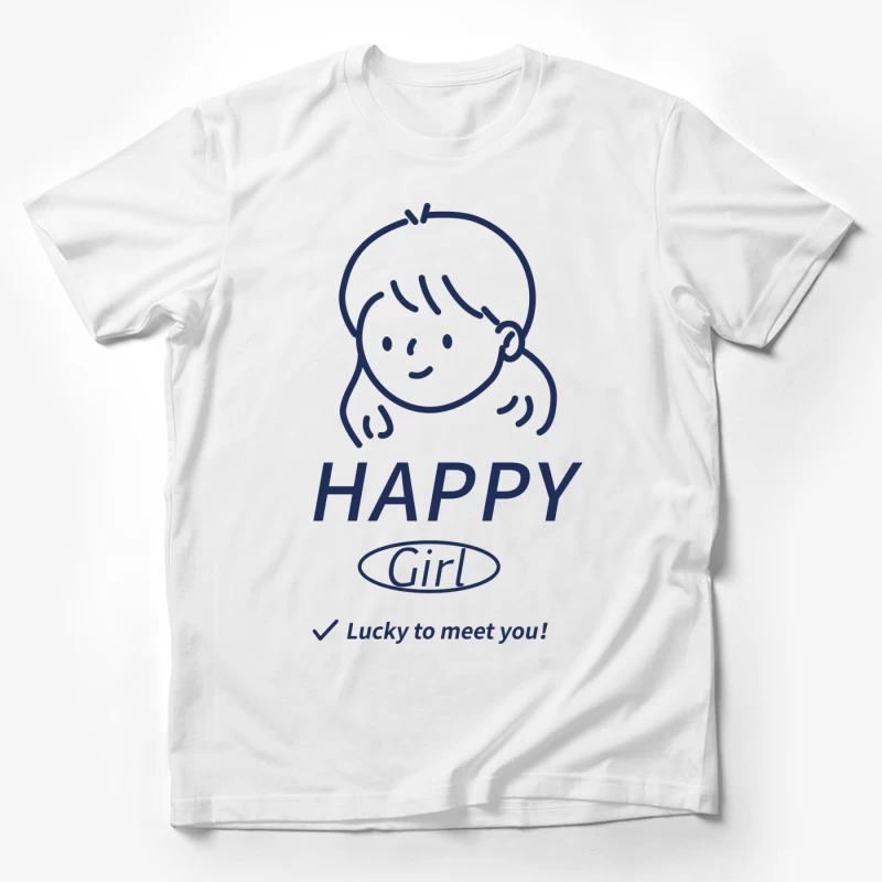 Fröhliches Mädchen Illustration Herren T-Shirt