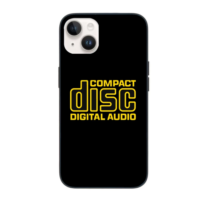 Vintage Compact Disc Digital Audio Yellow Logo Design iPhone Case