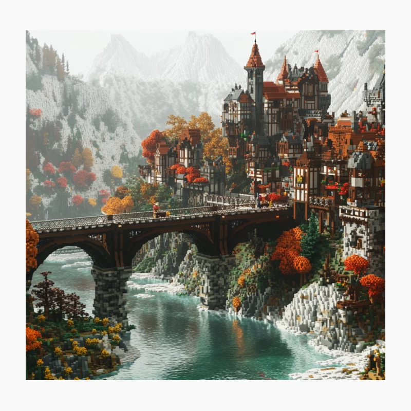 Enchanted Autumn Castle: A Medieval Fantasy Realm Throw Pillow