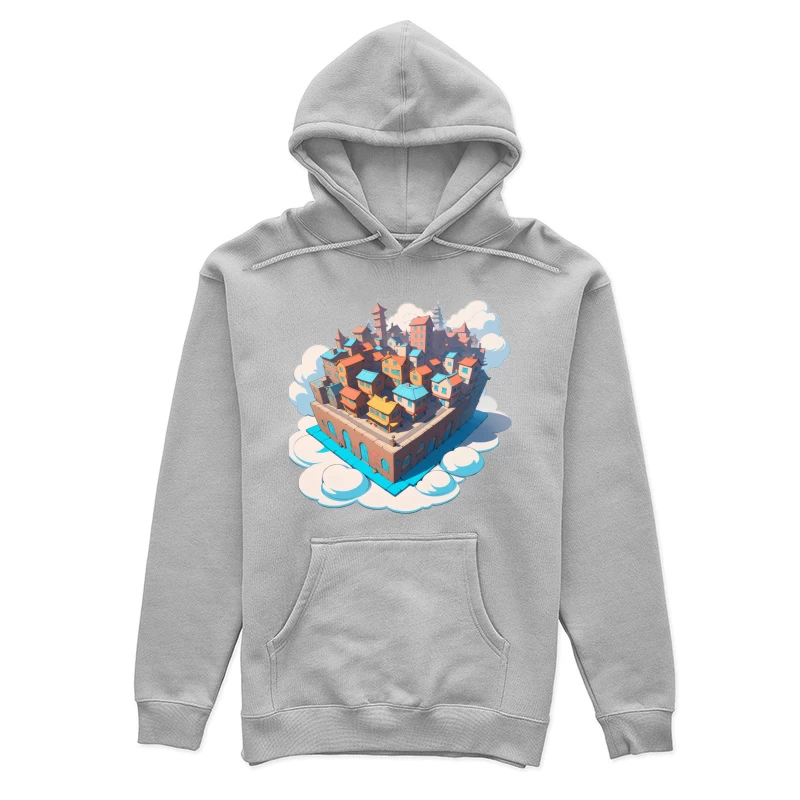 Whimsical Colorful City in the Clouds Female Pullover Hoodie