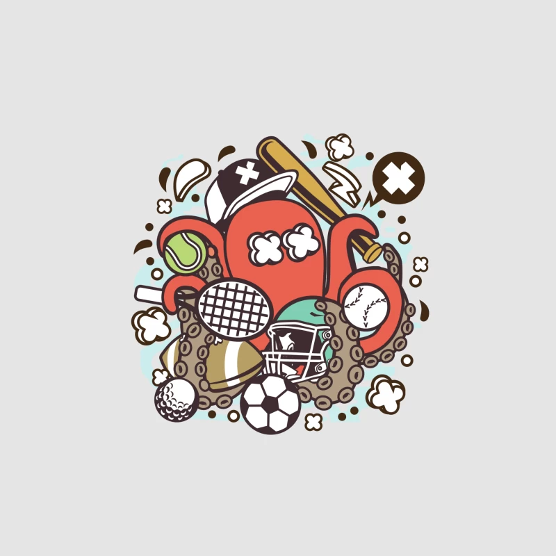 Octopus sportif avec balles et équipement Femme Sweat à capuche