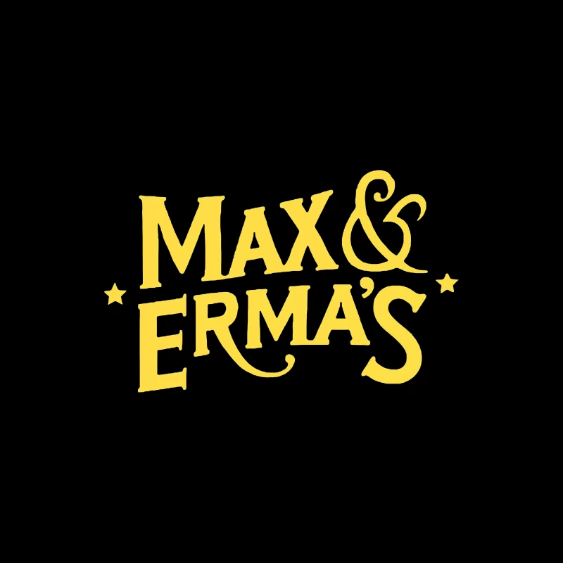 Max & Erma's Yellow Typography Logo Design Desk Mat