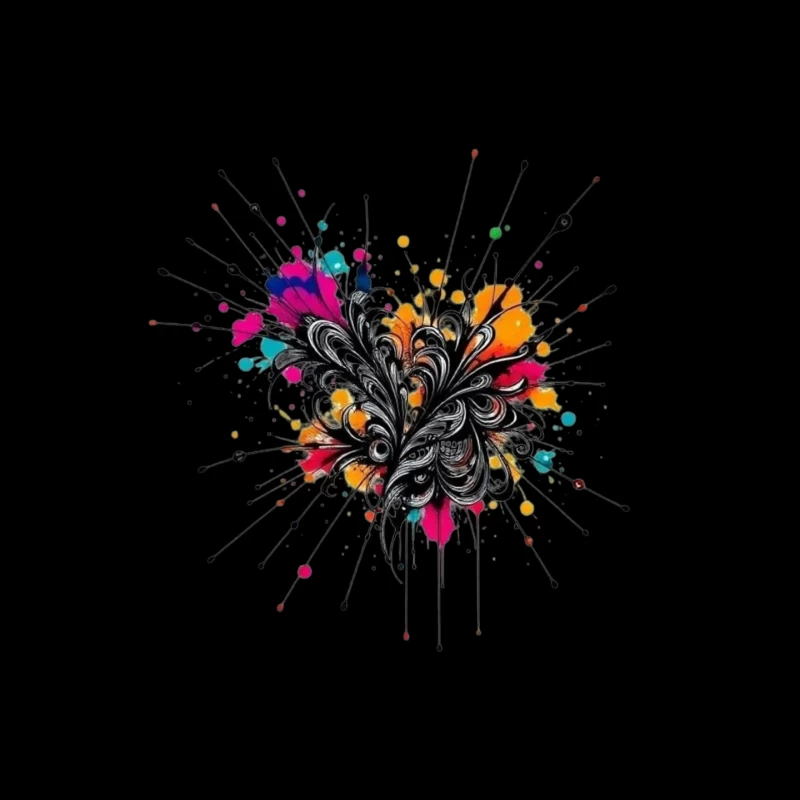 Colorful Abstract Floral Art Illustration Mouse Pad