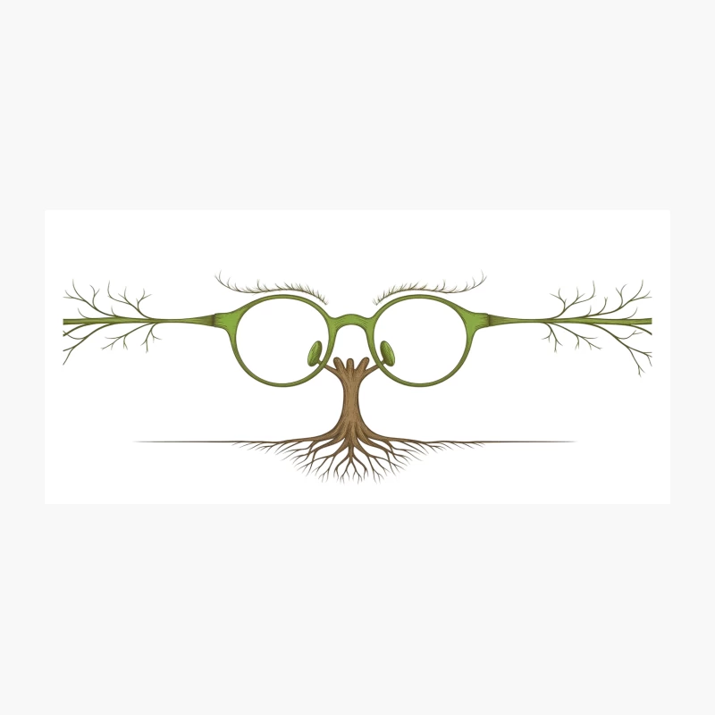Visionary Nature: Tree-Rooted Glasses Metaphor Coffee Mug