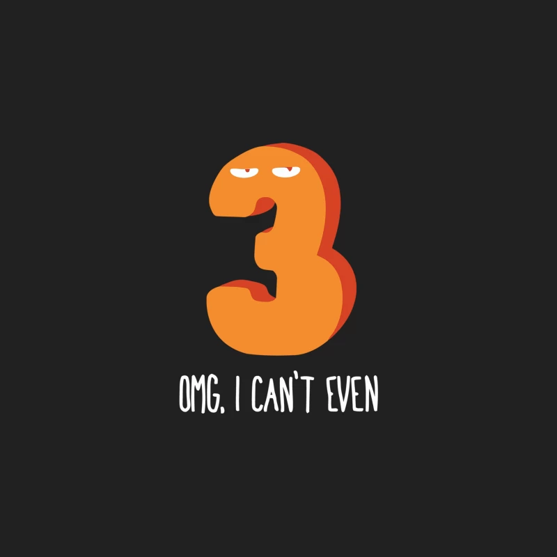Animated Orange Number 3 Cartoon Character with Eyes Bucket Hat