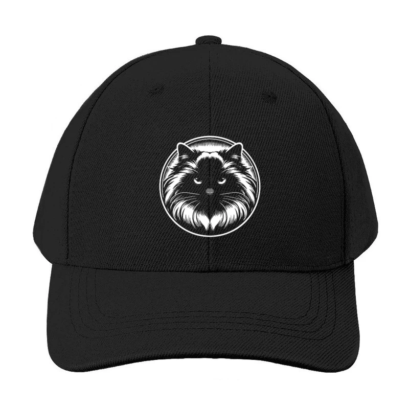 editable Dark Ragdoll Cat Portrait Baseball Cap