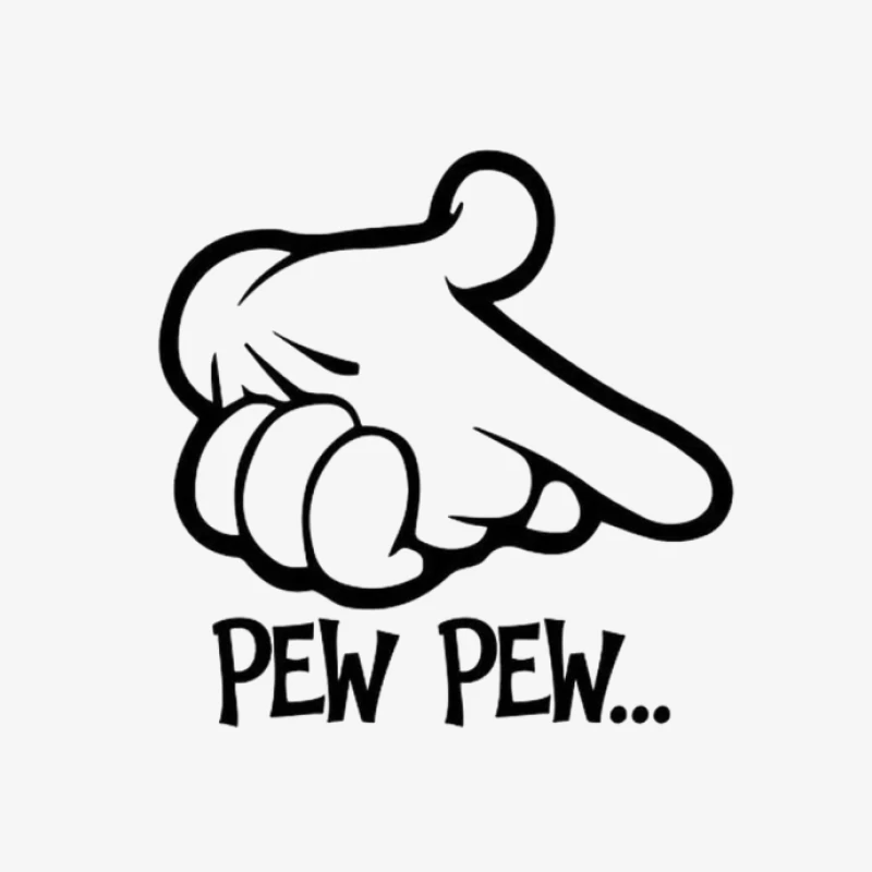 Comic-Hand mit 'Pew Pew' Herren Pullover Sweatshirt