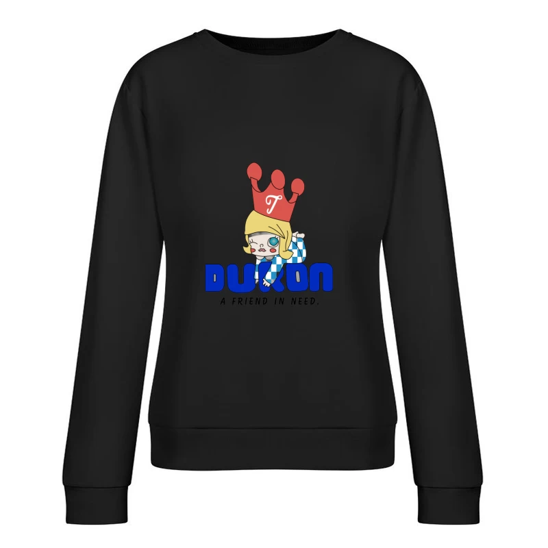 Krone, Mädchen, Freunde, Dukon Damen Pullover Sweatshirt