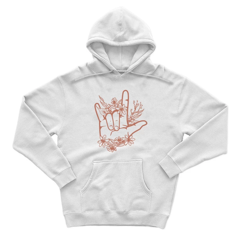 Love Handzeichen mit Blumen Herren Pullover Hoodie