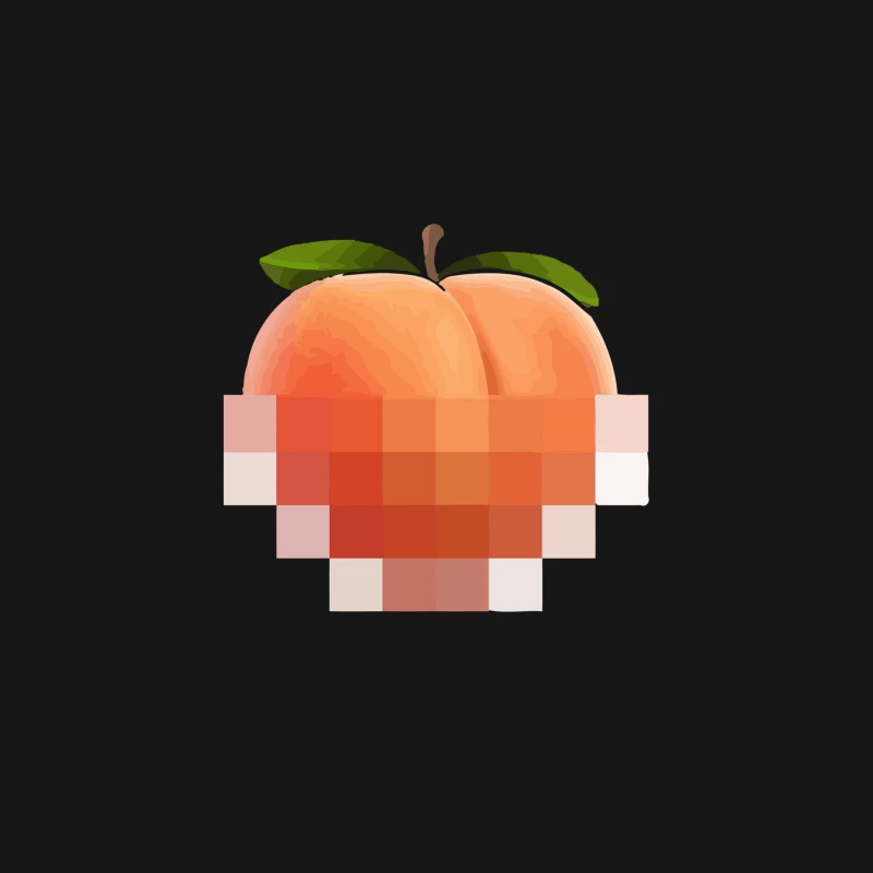 Partially Pixelated Peach Illustration Desk Mat