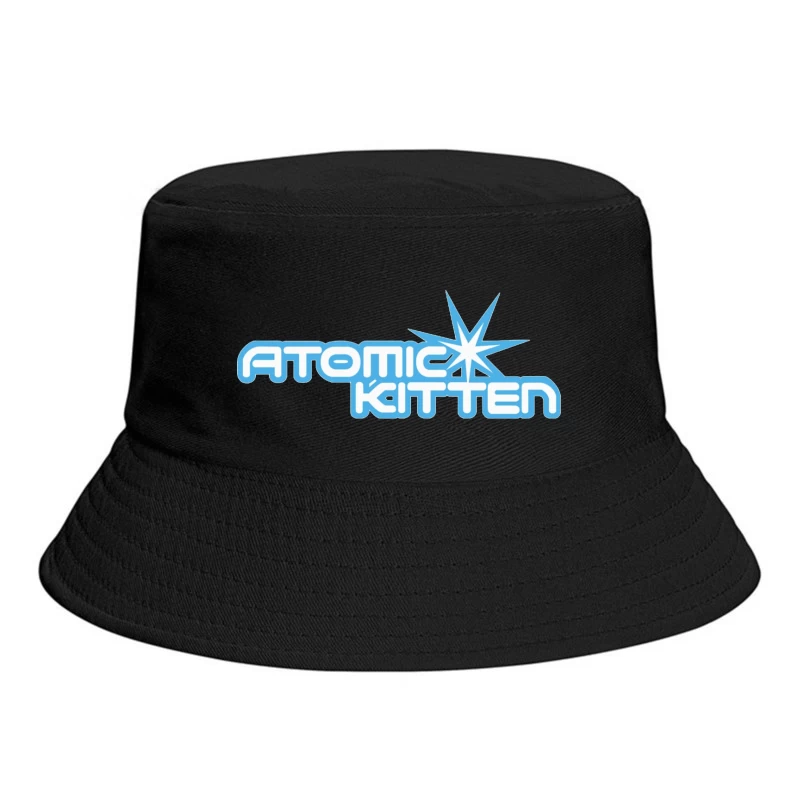 Atomic Kitten Blue Retro Logo Design Bucket Hat