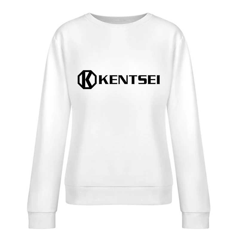 Kensei Black and White Geometric Brand Logo Female Pullover Sweatshirt