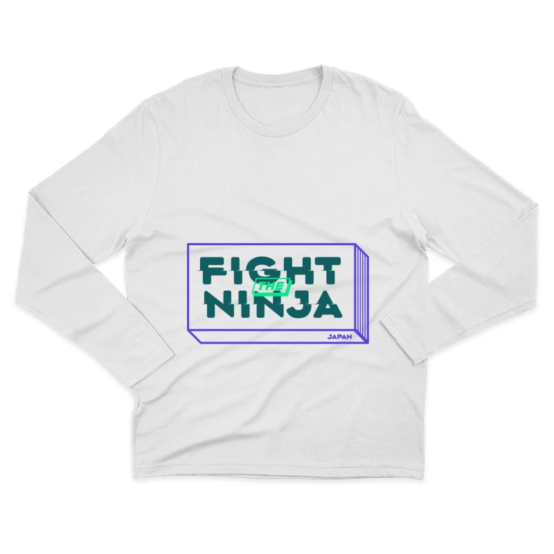 Kampf gegen den Ninja Logo Design Herren Langarm T-Shirt