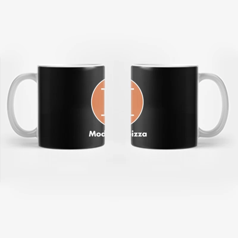 Modern Minimalist Orange Circle M Logo for Apizza Restaurant Coffee Mug