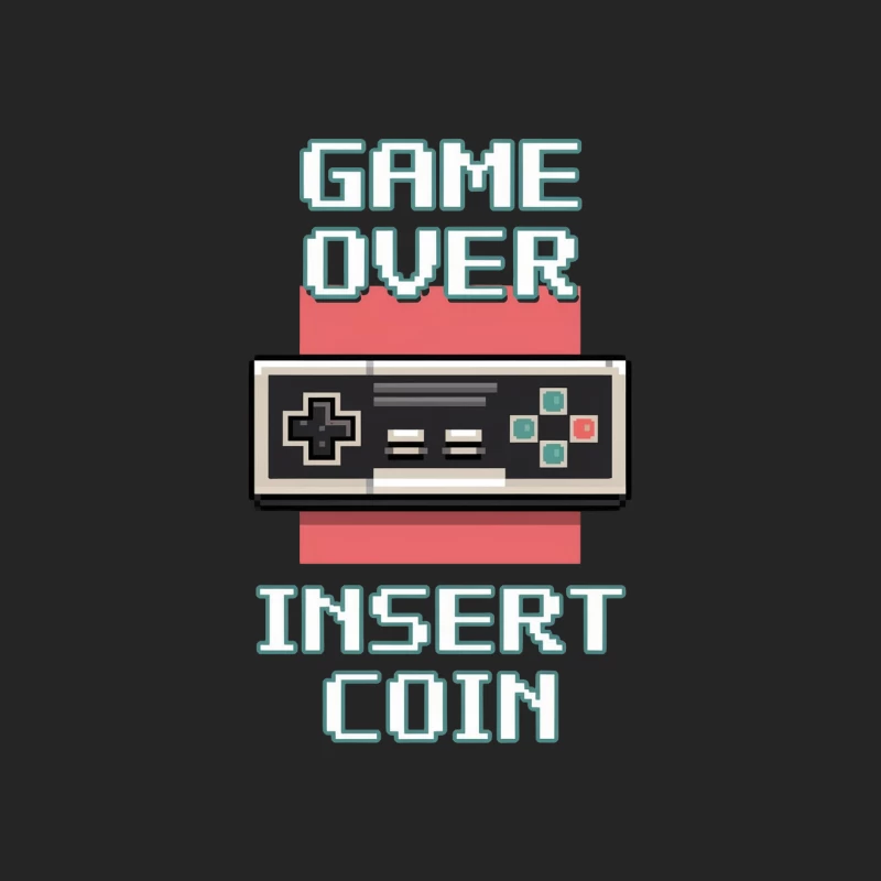 Retro Gaming Controller Game Over Insert Coin Pixel Art Male Pullover Sweatshirt