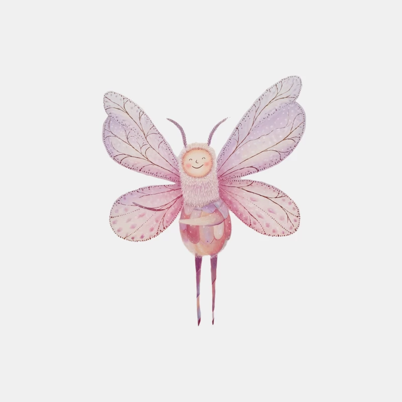 Whimsical Pink Butterfly Fairy Illustration Male Tank Top