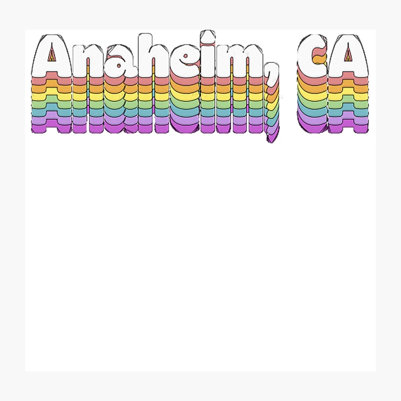 Anaheim, CA  Retro Typography Design Throw Pillow