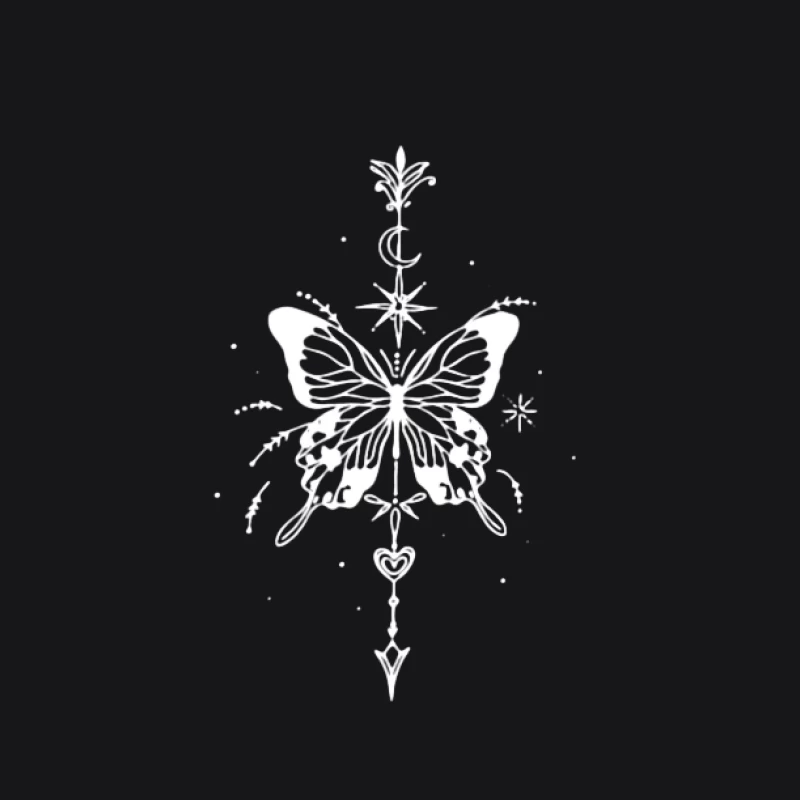 Design Mystique de Papillon avec Étoiles et Lunes Homme Sweat à capuche