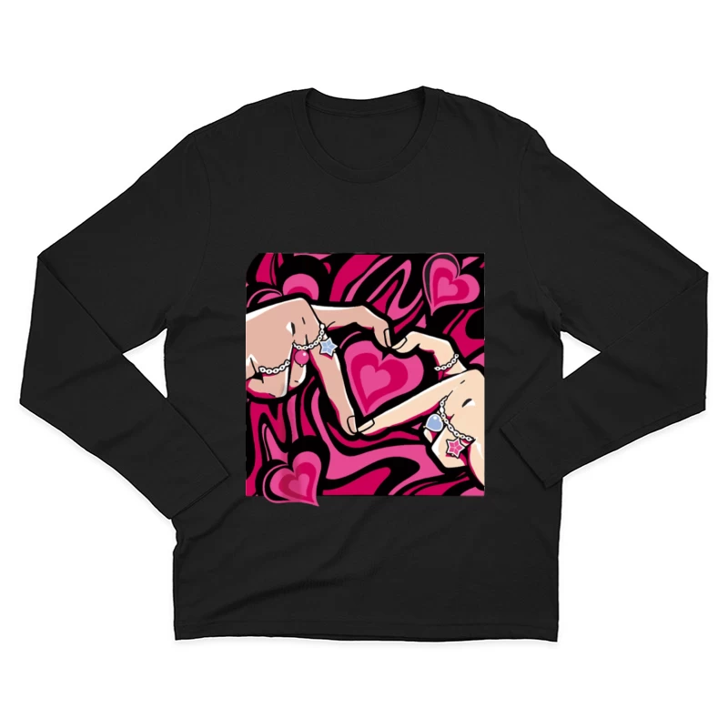 Herzliche Hände und Schmuck Herren Langarm T-Shirt