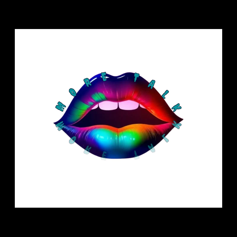 Rainbow Pierced Lips Pop Art Design Tapestry