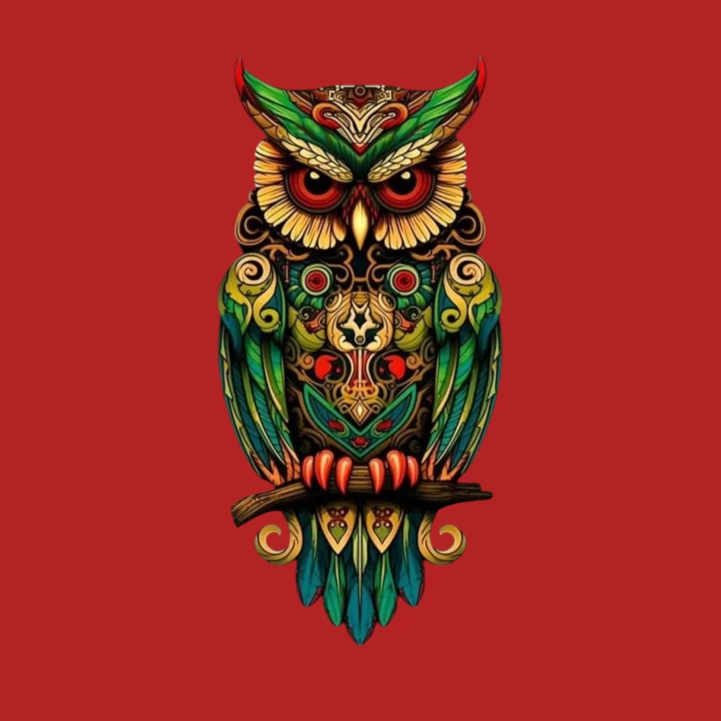 Colorful Owl Art Male T-Shirt