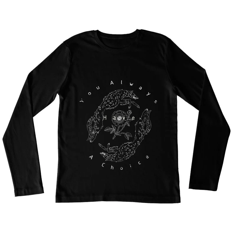 Choix entre Renards et Fleur Femme Manches Longues T-Shirt