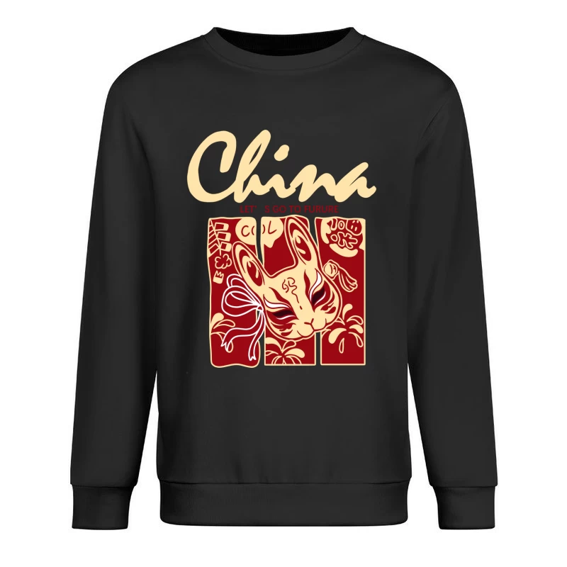 Traditionelles chinesisches Kaninchen-Design Herren Pullover Sweatshirt