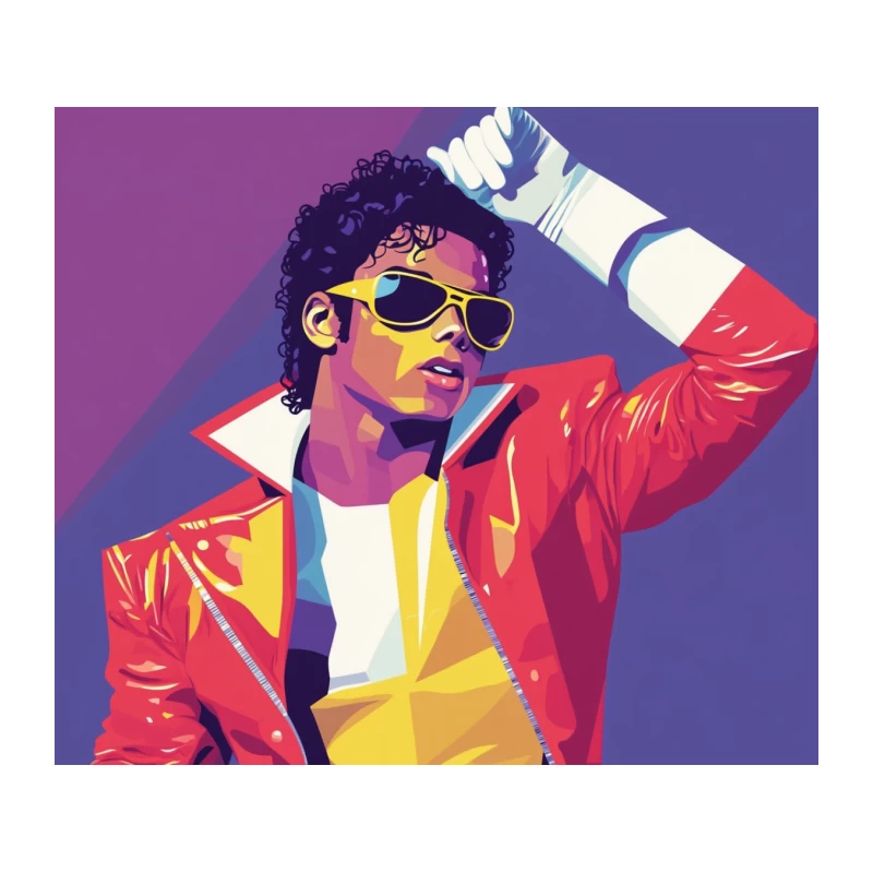 Vibrant Pop Icon in 80s Retro Fashion Tapestry