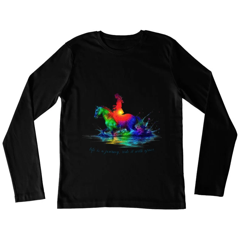 Colorful Journey of Riding with Grace Female Long Sleeve T-Shirt