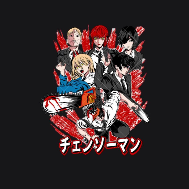 Chainsaw Man Charaktere mit Kettensäge Herren Pullover Hoodie