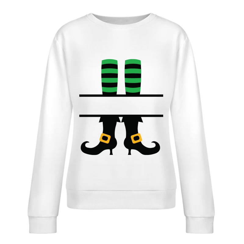 Bottes de sorcière avec chaussettes rayées Femme Sweat-shirt à enfiler