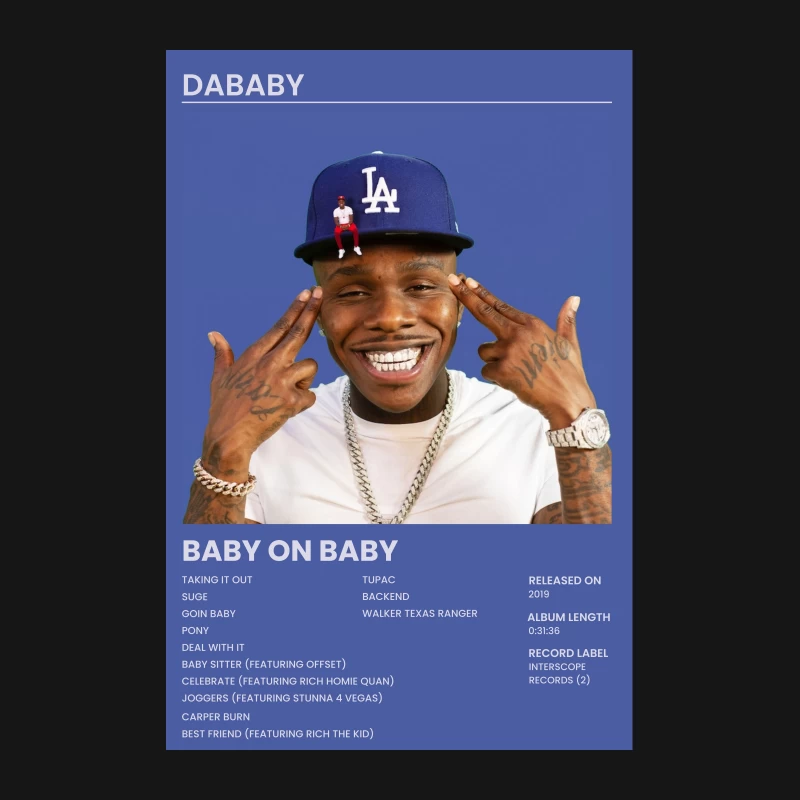 DaBaby: Rapper Flashes Smile in LA Dodgers Cap for Album Cover Female T-Shirt