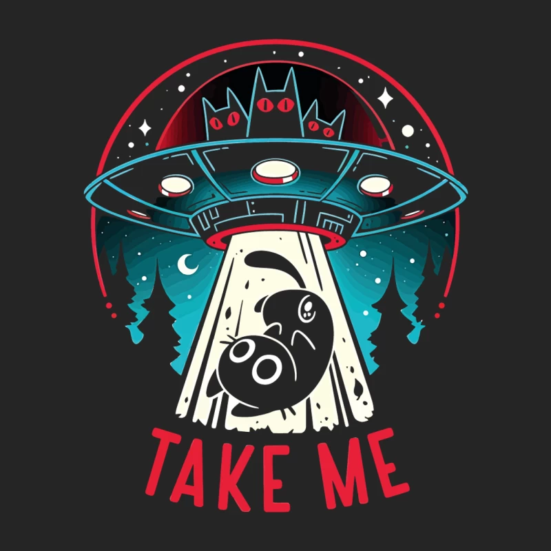 Take Me – UFO & Cat Abduction Whimsy Male Pullover Sweatshirt